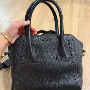 Valentino Black Studded Leather Satchel
